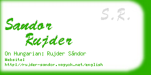 sandor rujder business card